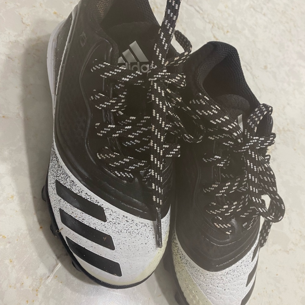 Adidas Toddler Black and White cleats 10 UNISEX